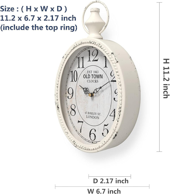 Menterry Europäischen Retro Oval Wanduhr, antike altmodische Design, Vintage-Stil, batteriebetrieben