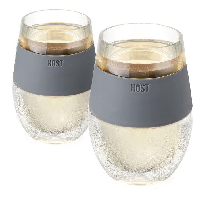 Host 2962 8.5 Ounce Freeze Cooling Wine Glasses - Kunststoff Clear 11.7094 x 1.34 x 8.20 cm Grau Set