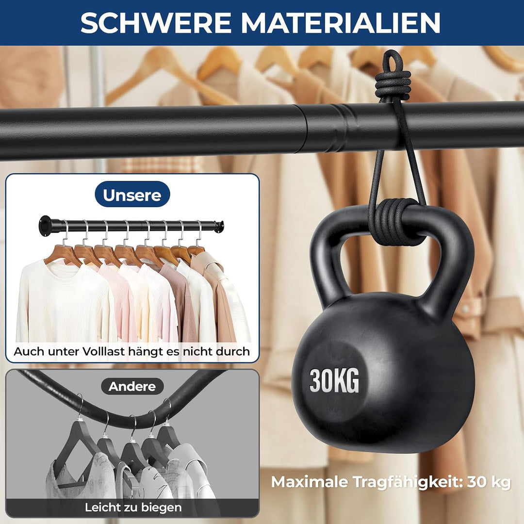 Mavivegue Kleiderstange Schrank, 42–106CM Kleiderstange Ausziehbar, Kleiderstange Wandmontage 32mm,