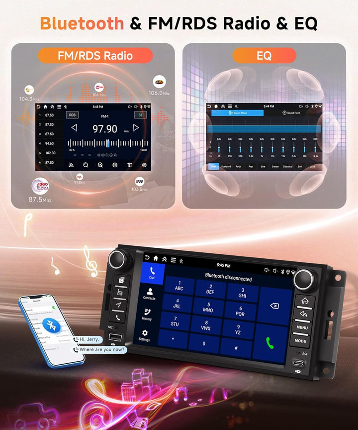 4G+128G Android Autoradio für Jeep Wrangler Compass Grand Cherokee/Dodge Caliber Avenger/Chevrolet W