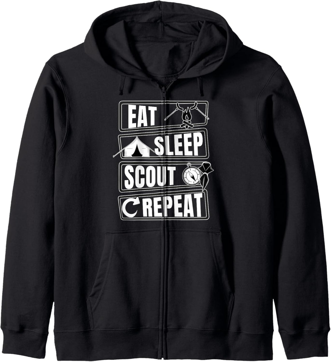 Camper Camping Eat Sleep Scout Repeat Pfadfinder Kapuzenjacke