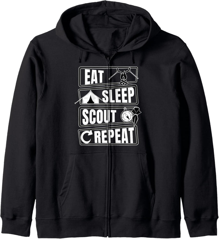 Camper Camping Eat Sleep Scout Repeat Pfadfinder Kapuzenjacke