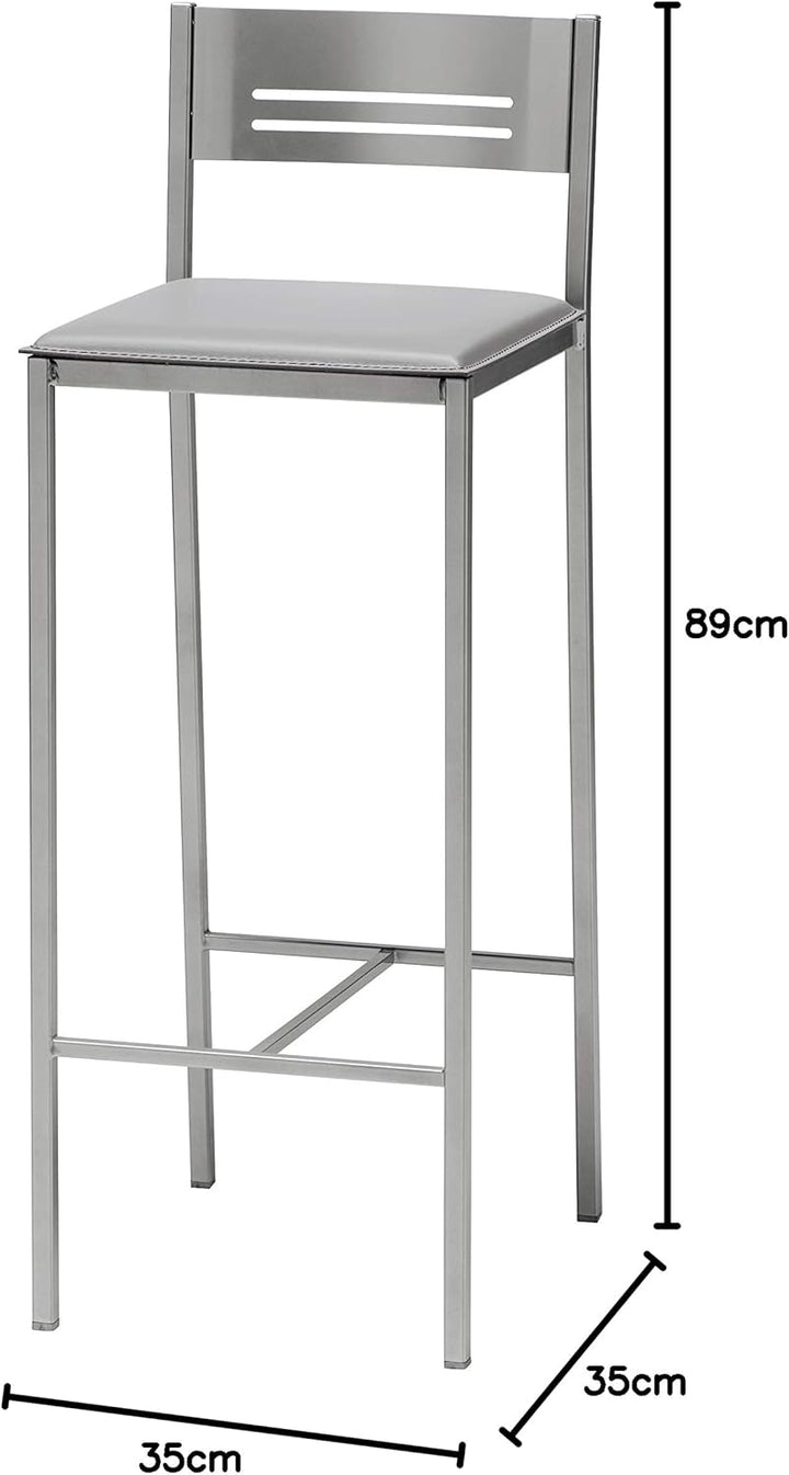 ASTIMESA Hocker für die Küche, 70 cm, Kunstleder, Grau (TAB70GR), Grau