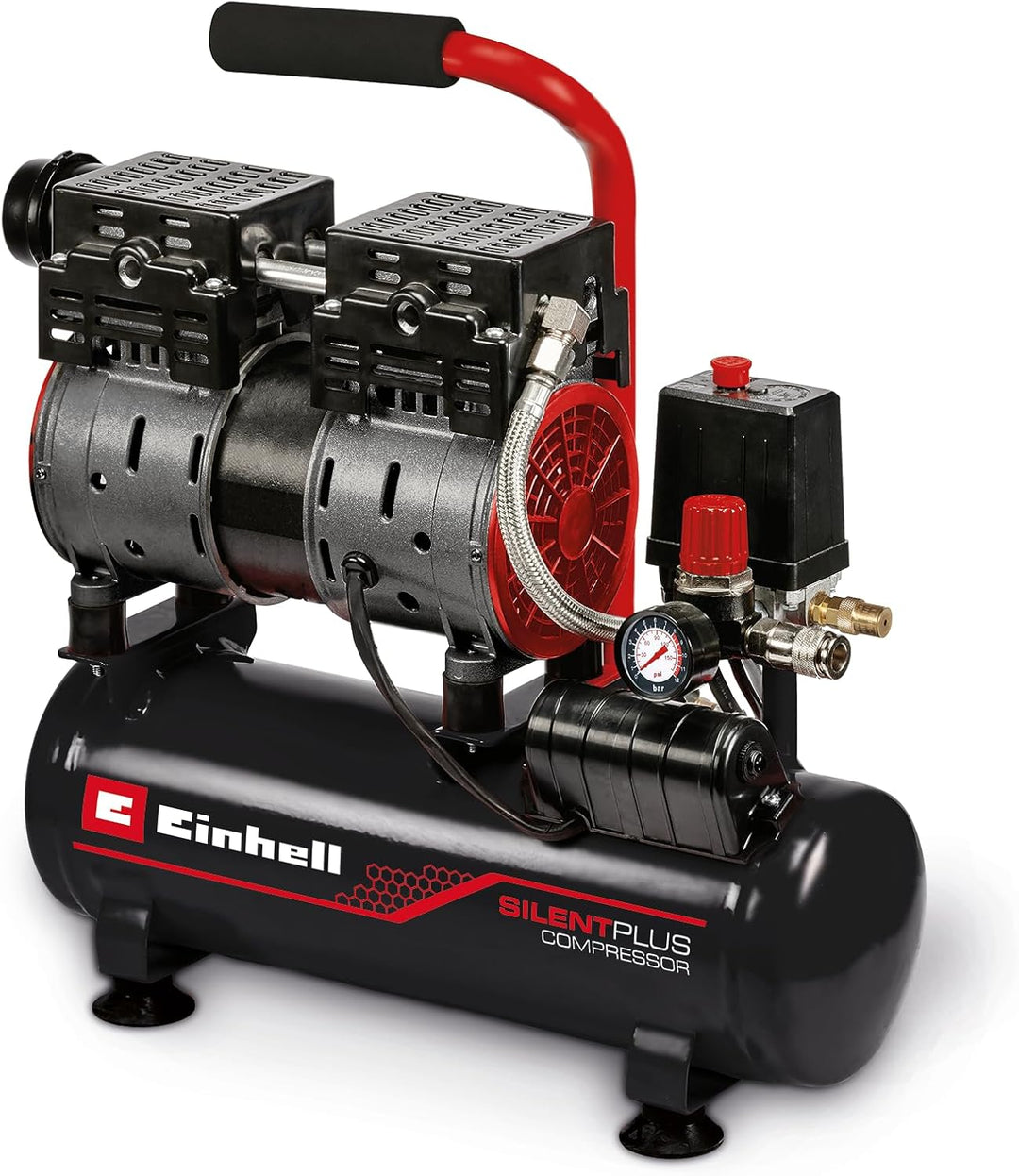 Einhell 4020600 Kompressor TE-AC 6 Silent (550 W, max. 8 bar, 110 L/min Ansaugleistung, öl- und serv
