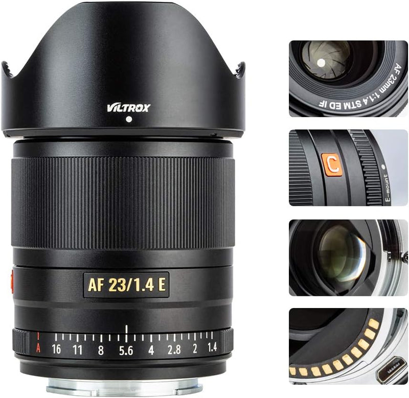 VILTROX 23mm F1.4 Weitwinkel grosse Blende APS-C Kamera Autofokus Objektive für Sony E Mount Camera