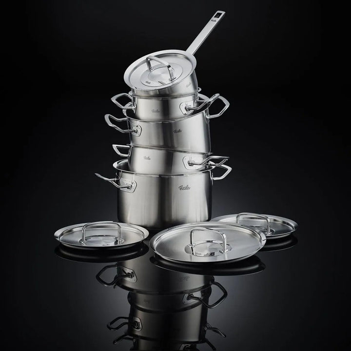 Fissler Original-Profi Collection/Edelstahl-Kochtopfset, 5-teilig, Töpfe mit Metall-Deckel (3 Kochtö