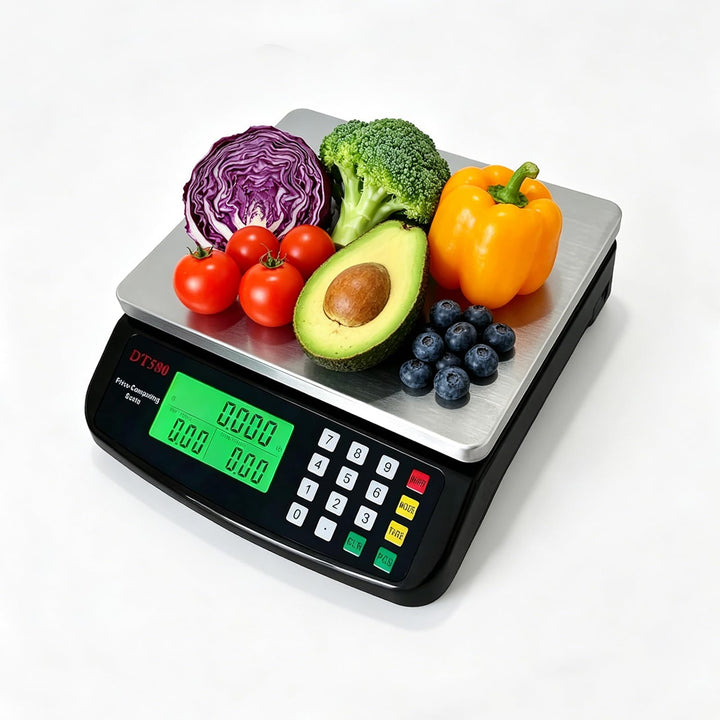 Küchenwaage Digital 30kg mit Zählfunktion, Tara und 1g Genauigkeit | Grosse Lebensmittelwaage mit LC