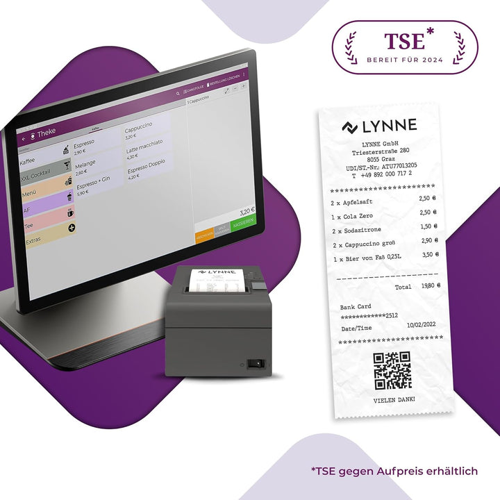 Registrierkasse Kassensystem - Finanzamtkonform 2022 - TSE ready - integrierter Bondrucker - Gastron
