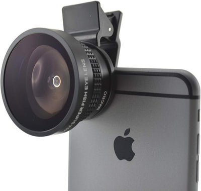 System-S Fischaugen und Makro 37 mm Linse mit Clip für Smartphone