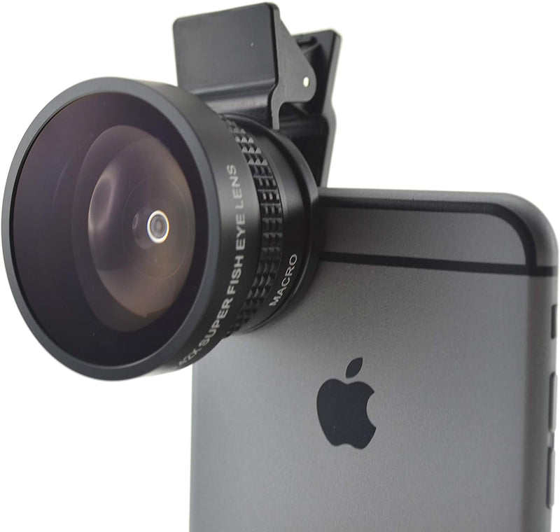 System-S Fischaugen und Makro 37 mm Linse mit Clip für Smartphone