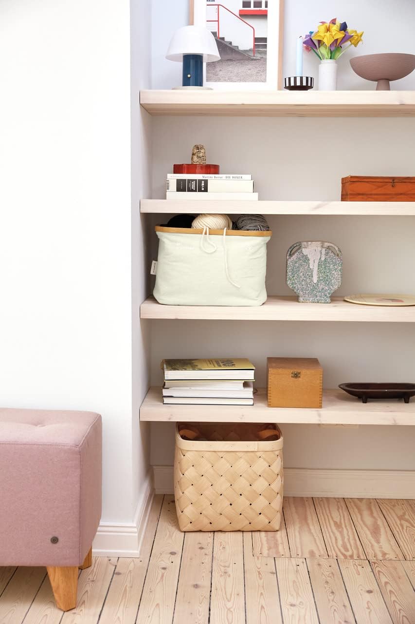 TOM TAILOR Aufbewahrungskorb, 2er Set, praktischer Organizer mit Bambusrahmen, Moderne Aufbewahrungs