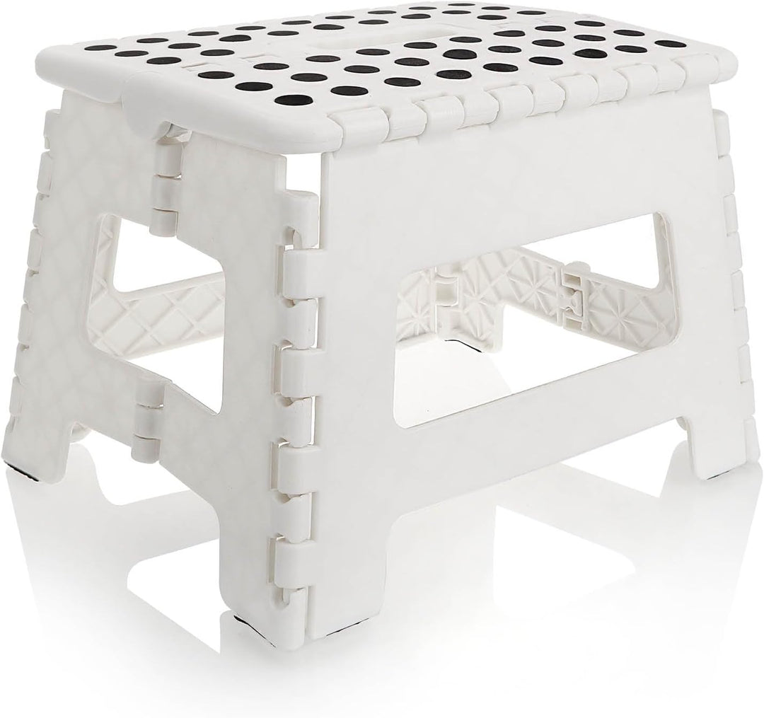 com-four® Klapptritt mit Gumminoppen - Faltbarer Tritthocker - tragbare Aufstiegshilfe für Haushalt,