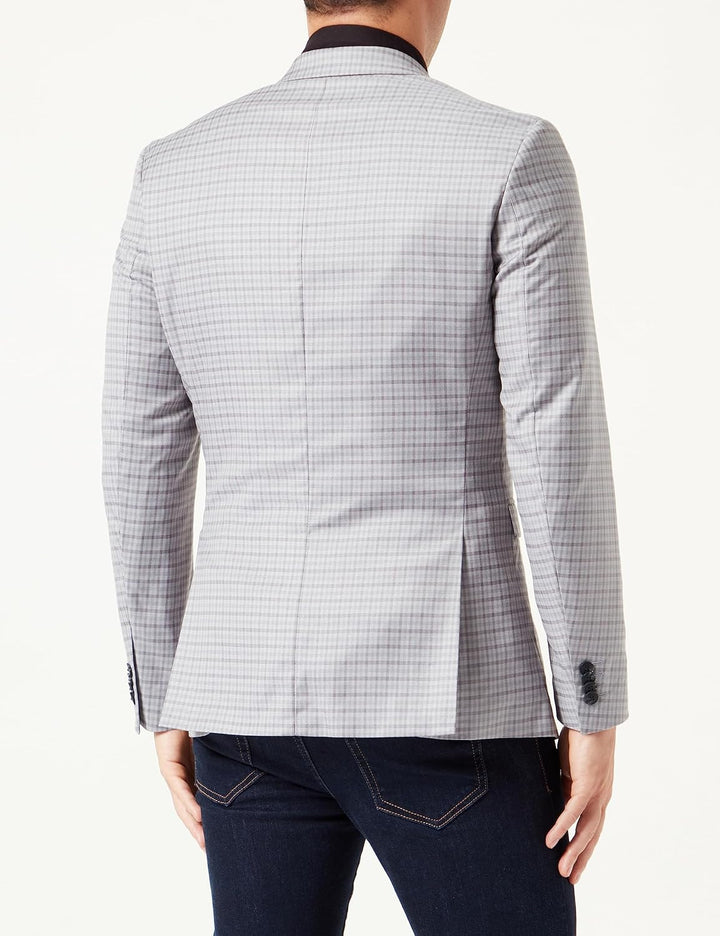 JACK & JONES Herren Jprfranco Check Blazer Anzugjacke 52 Light Grey Melange/Checks:super Slim Fit, 5