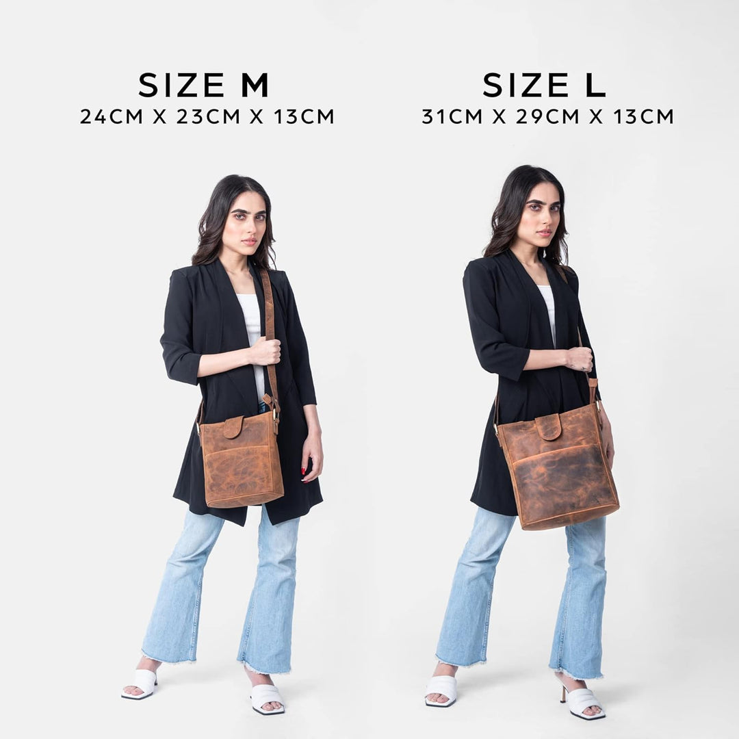 LEABAGS Leder Handtasche Damen I Premium Echtleder Umhängetasche I Damen Schultertasche I Damentasch