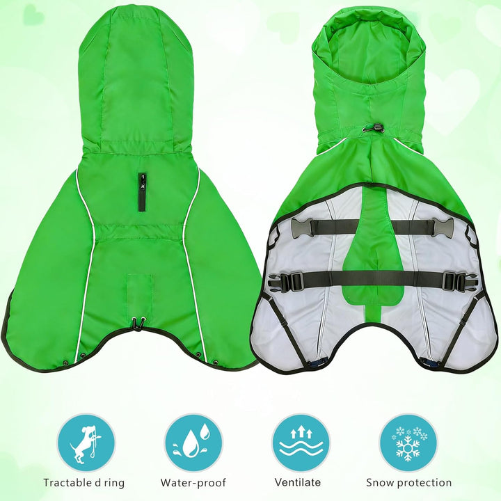 Mosucoirl Hund Regenmantel Jacke Reflektierende Verstellbare Kapuze Haustier Poncho Regenmantel mit