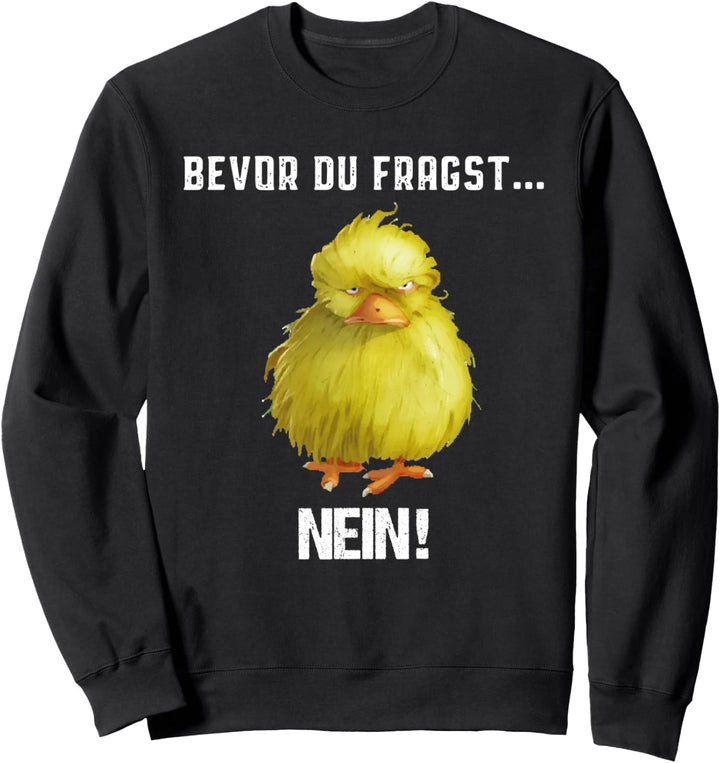 Bevor du fragst Nein lustiges süssem Vogel witziges Geschenk Sweatshirt