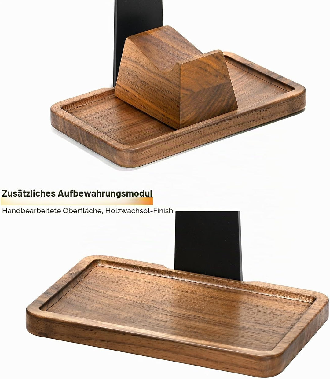Kopfhörer und Controller Ständer aus Walnussholz, Kopfhörer Halterung Halter aus Holz, Headset Ständ