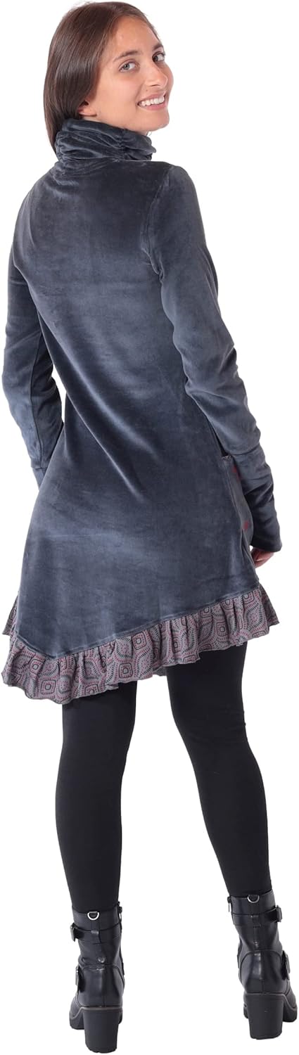 PUREWONDER Kleid aus Samt mit Kragen dr20 S Grau, S Grau