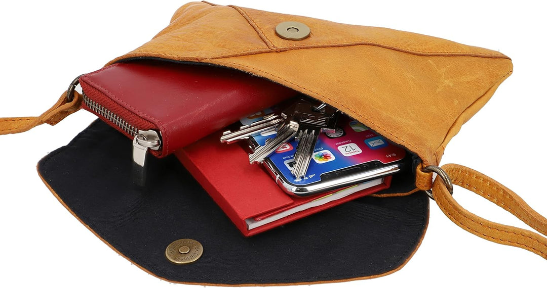 Gusti Umhängetasche Leder - Karisma Handtasche Ledertasche Vintage Braun, Braun