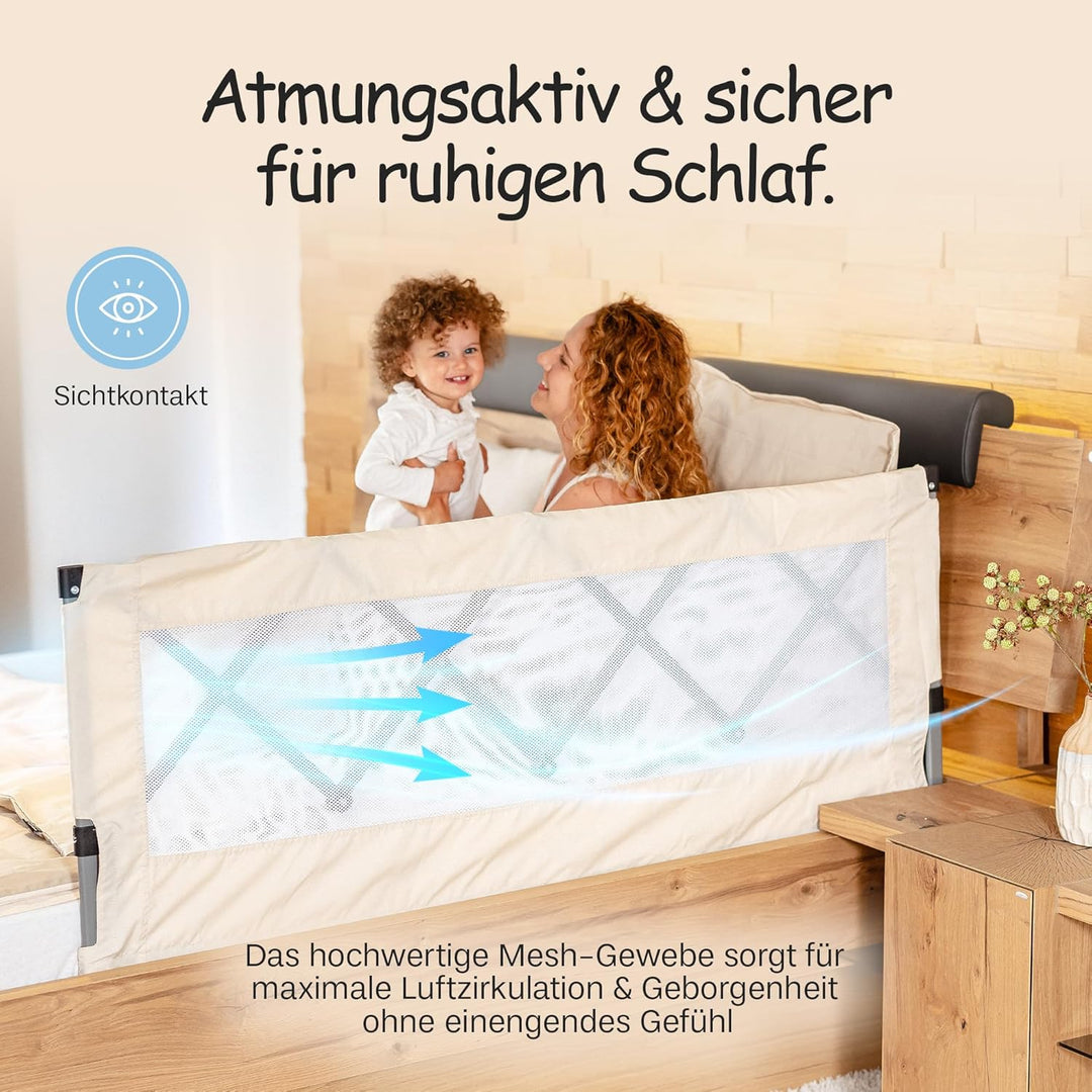 Rausfallschutz Bett Faltbar Kompaktes und Handliches Bettgitter für Reise, Übernachtungen, Hotels, b