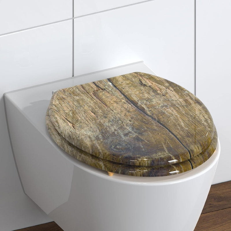 Schütte SOLID WOOD Sitz Holzkern, Toilettensitz passend für viele handelsüblichen WC-Becken, max. Be