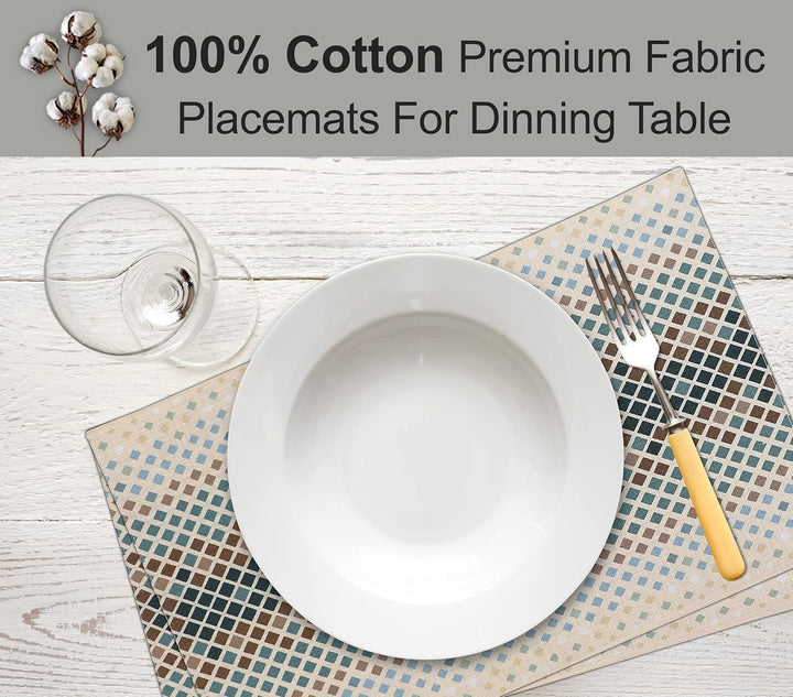 Ruvanti Tischsets für den Esstisch 100% Baumwolle 33x48 cm Tischsets Set mit 6 Stück verblasste gewe