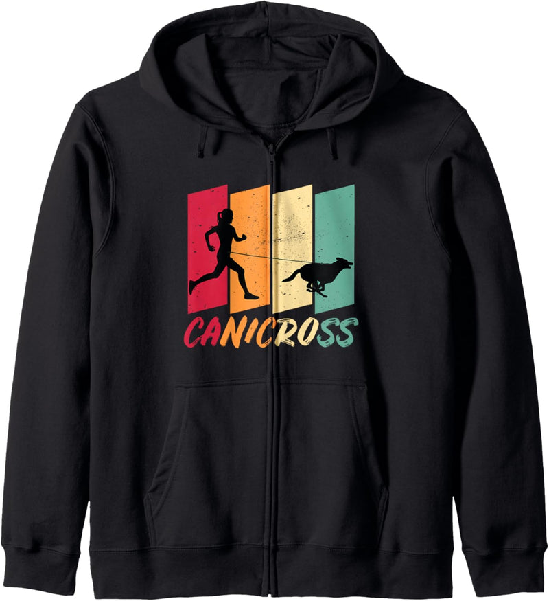 Canicross Hund Sport Laufen Fitness Retro Stil Addicted Kapuzenjacke