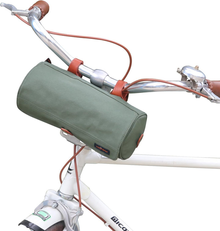 Tourbon Fahrradtasche für Lenker, wasserdicht, Leinen, mit Schultergurt Grün, Grün