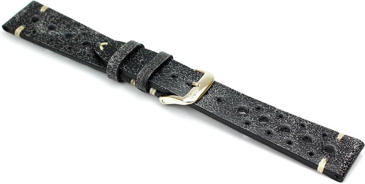 RIOS1931 Rallye Gold Vintage Rindsleder Uhrenarmband handgemacht in Deutschland Robust 22mm Scratche