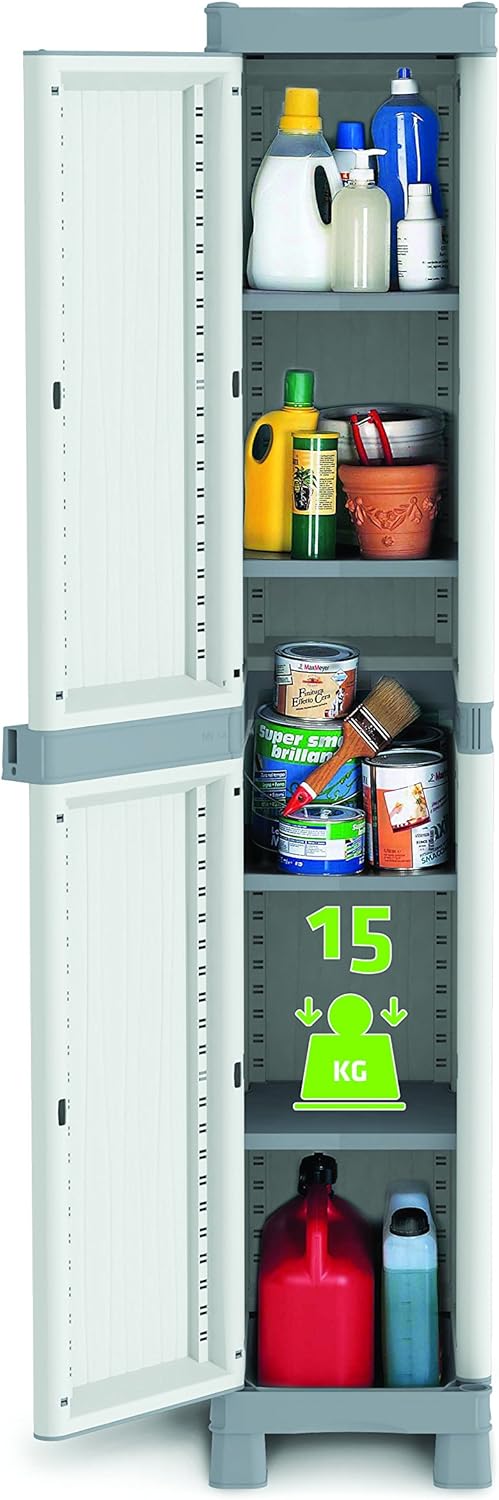 Terry, Base 2350 RUW, Schrank mit einer Tür und 4 Einlegeböden, für innen und aussen - 35x43,8x181,8