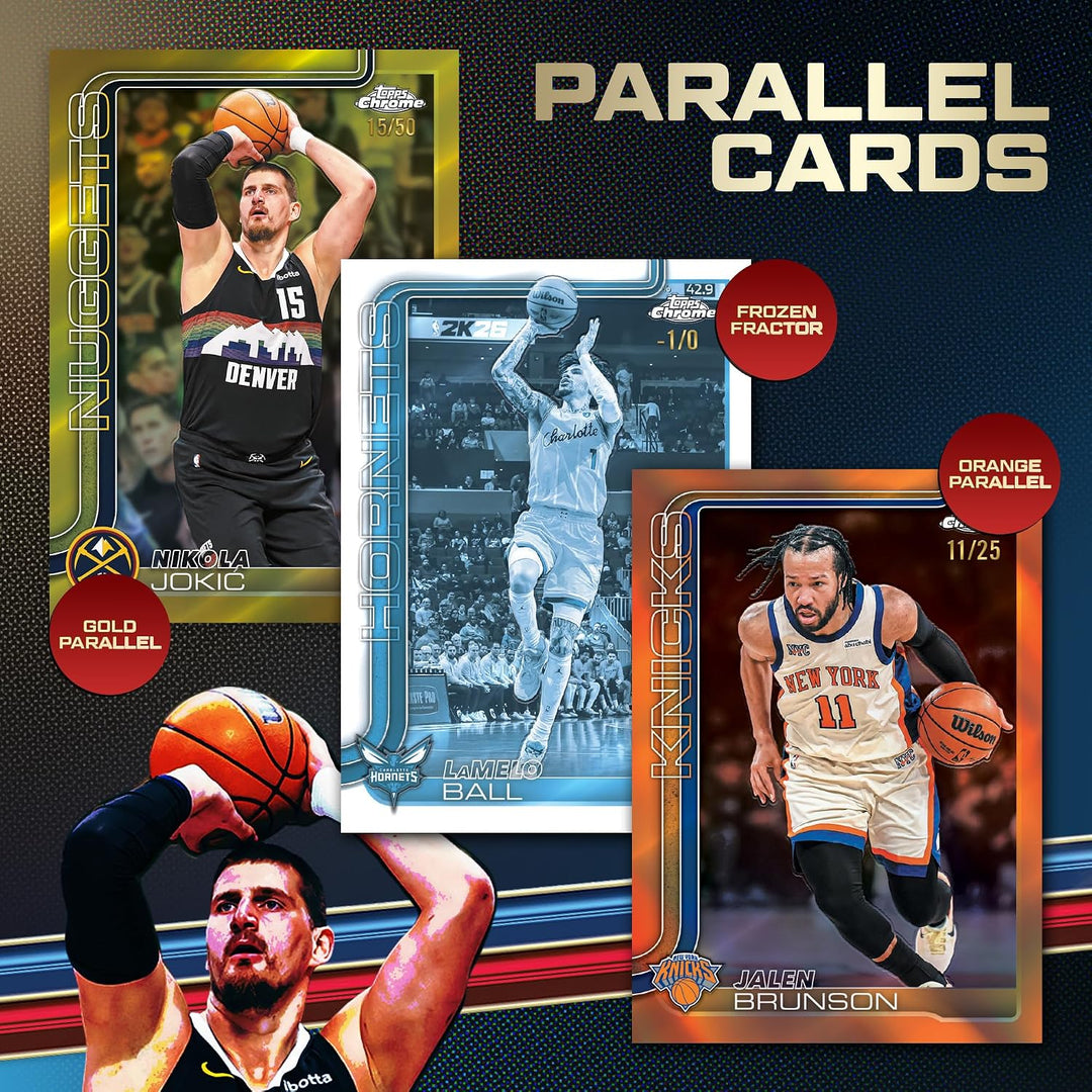 2025-26 Topps Chrome-Updates NBA-Basketball, werksseitig versiegelt, Mega-Box
