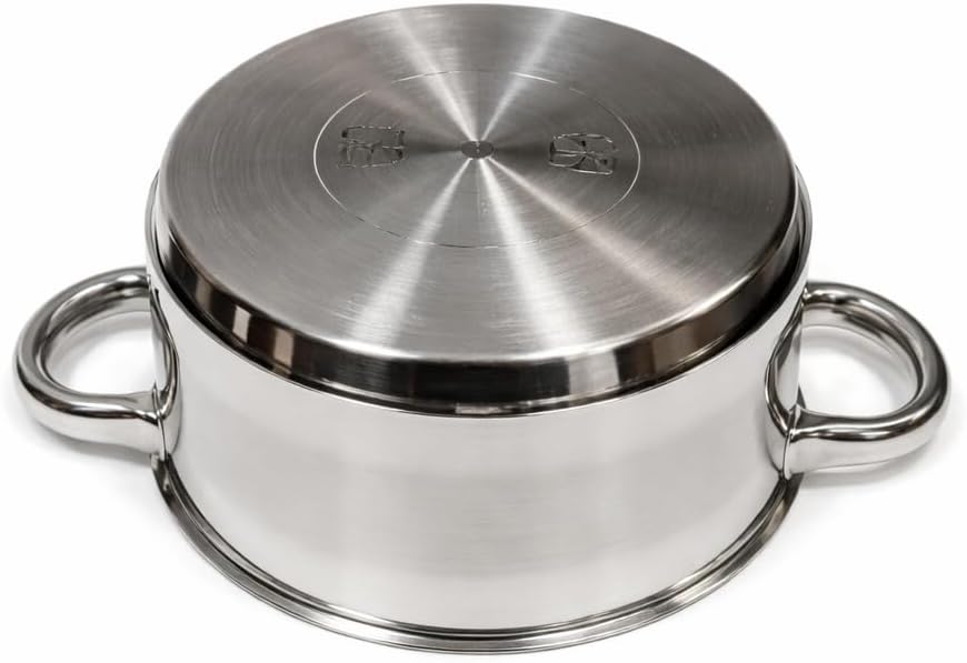 Topf Induktion Kochtopf, Edelstahl, mit Glasdeckel Dampfloch, unbeschichtet, für alle Herdarten, Coo