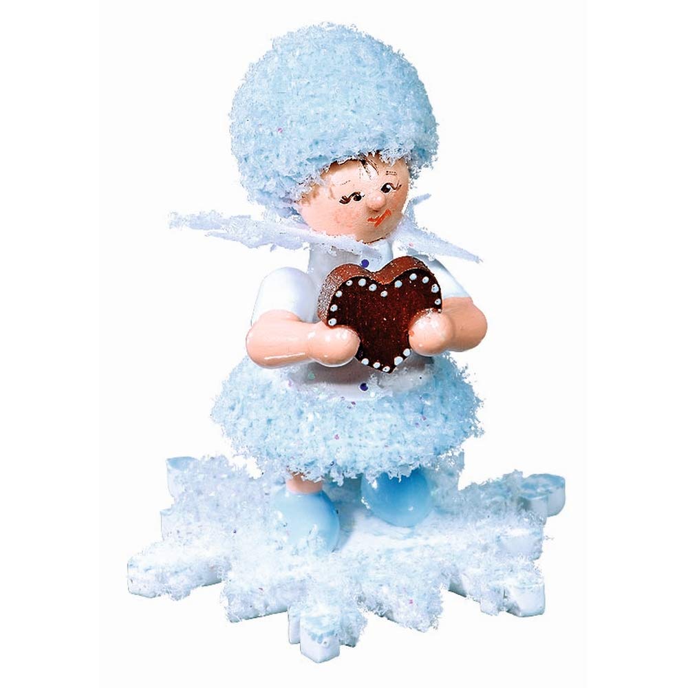 Drechslerei Kuhnert Schneeflöckchen mit Lebkuchenherz- 5 cm