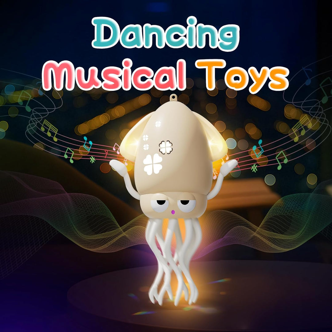 KJIXYUNG Tanzender & krabbelnder Oktopus mit LED Lichtern und Musik - Automatisch schwingendes musik