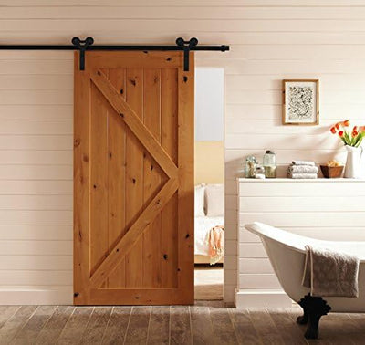 CCJH Schiebetüren Schiebetürsystem, 7.5FT (224cm) Laufschiene Schiebetuer Y Form Rolle Set fuer Schi