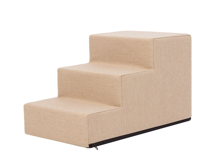 PillowPrim Tiertreppen Einganghilfe Kleinere Hunde Stufen Rampe Katzentreppe 3 Stufen Klein Beige Hö