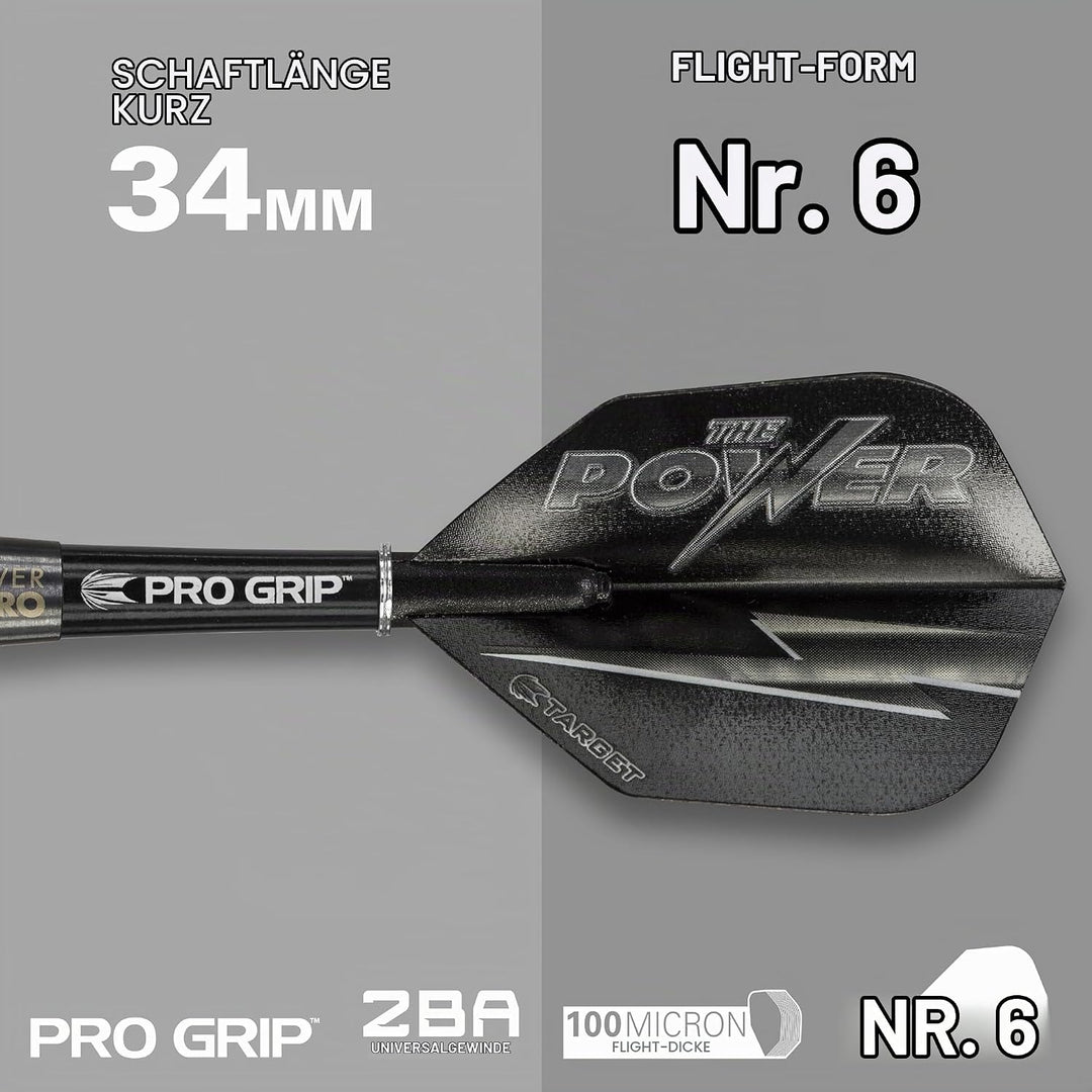 Target Darts Phil Taylor Power 8-Zero Schwarz 80% Wolfram Steeldarts-Set Schwarz Titanium 1 21G Sing