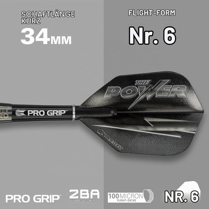 Target Darts Phil Taylor Power 8-Zero Schwarz 80% Wolfram Steeldarts-Set Schwarz Titanium 1 21G Sing