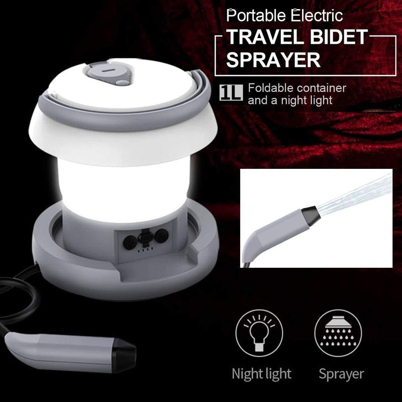 Tragbares Camping-Bidet-Sprühgerät, wiederaufladbar mit Licht & Reise-Camping-Laterne, Hand-Bidet fü