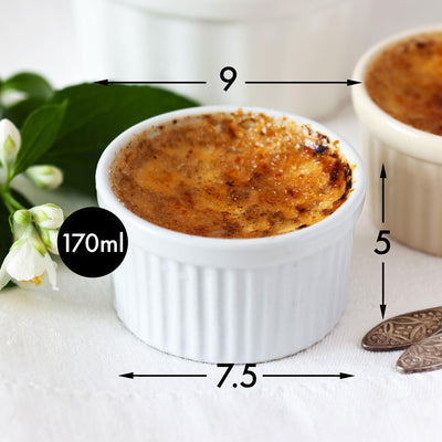 Dimono® Dessert-Schalen Creme Brulee Souflee-Förmchen, Auflaufform-Schälchen mit 170 ml für Desserts
