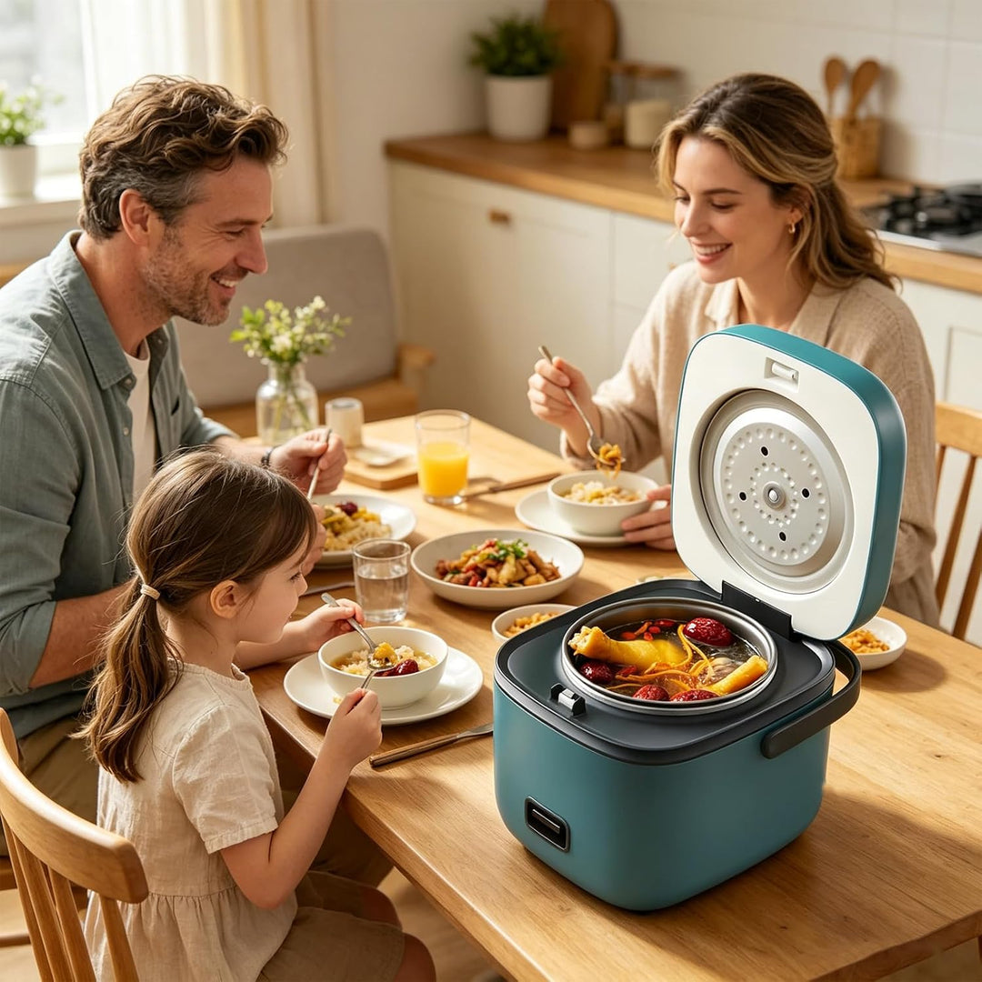 Mini-Reiskocher, Mini-Reiskocher, 1,2 l, Antihaft-Kochtopf | 200 W Reiskocher, Edelstahl, multifunkt