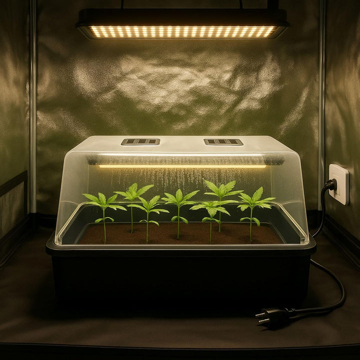 Weedness Gewächshaus Grow beheizt 57 x 38 x 22 cm - Grow Anbau Indoor &amp; Outdoor Tomaten Anzucht Mini