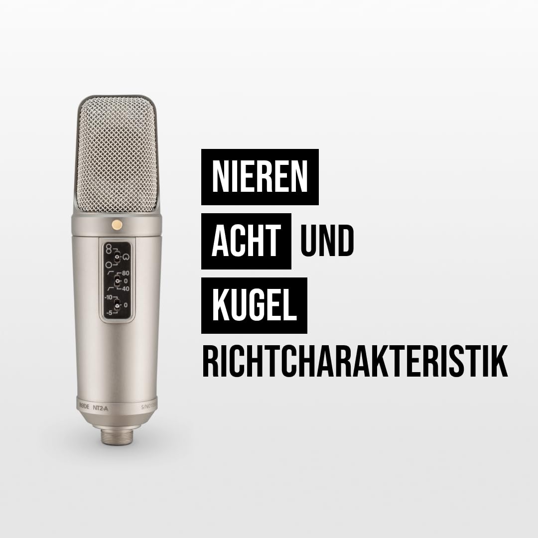 RØDE NT2-A Vielseitiges Grossmembran-Kondensatormikrofon mit umschaltbarer Richtcharakteristik, Vord