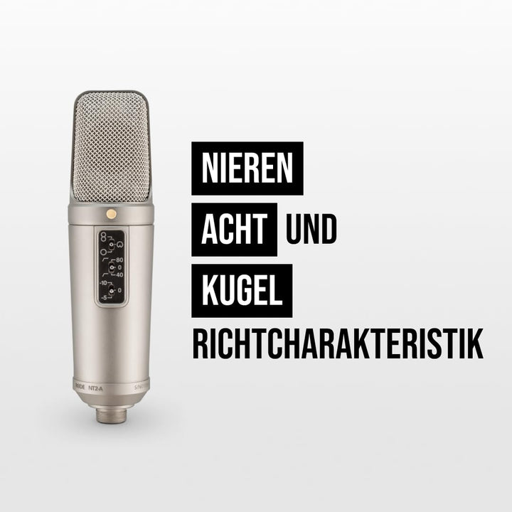 RØDE NT2-A Vielseitiges Grossmembran-Kondensatormikrofon mit umschaltbarer Richtcharakteristik, Vord