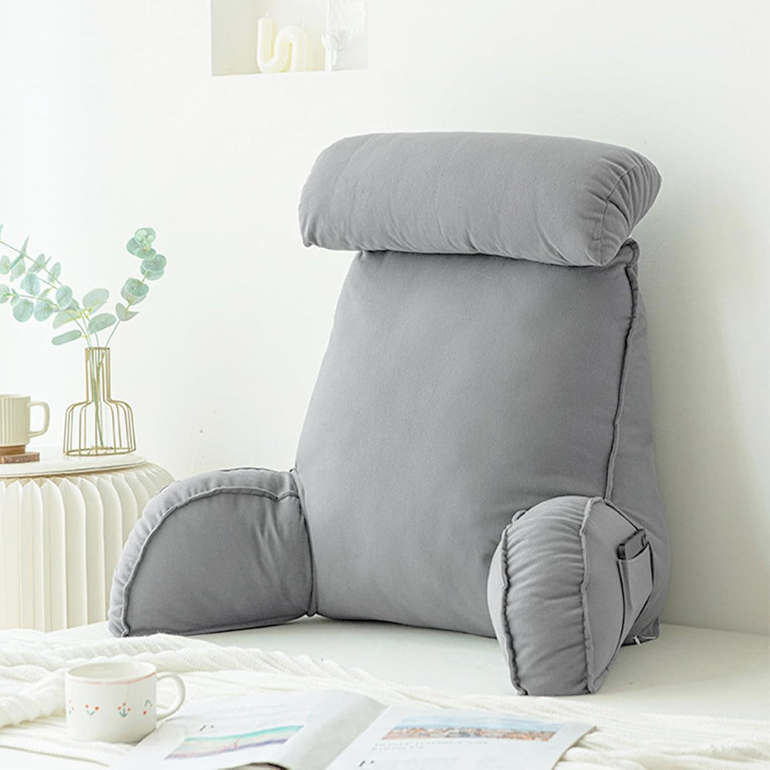 Lesekissen für Bett und Sofa mit Abnehmbarer Nackenrolle - Rückenkissen Bett - Reading Pillow aus Me