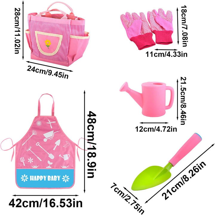 Kongou Gartengeräte-Set für Kinder, Garten-Set für Kleinkinder,19 Stück Gartenhandwerkzeuge | Tragba