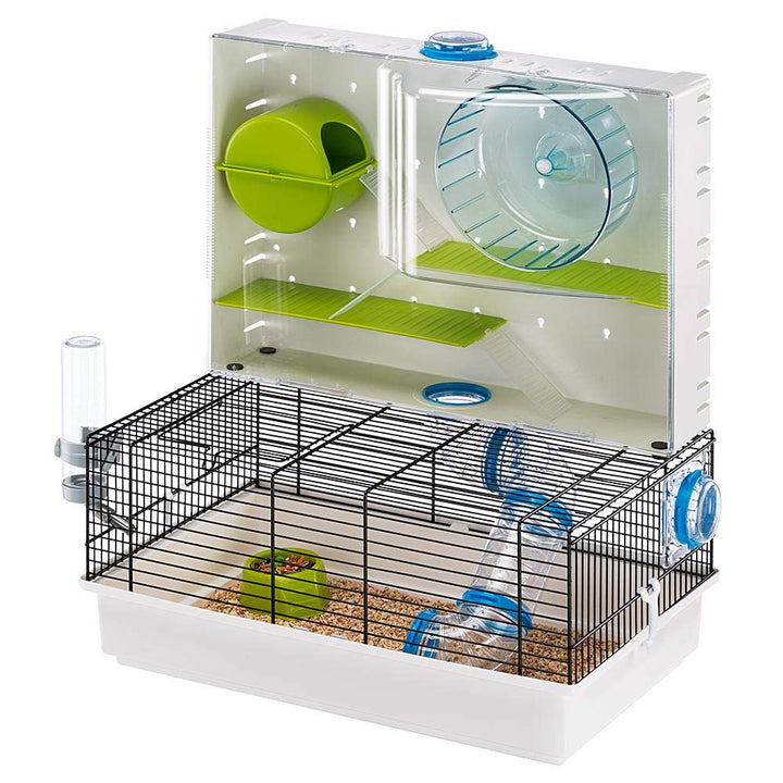 Ferplast Hamsterkäfig, OLIMPIA Nagerkäfig, Kleintierkäfig, Hamsterzubehör inklusive, 46 x 30 x h 54
