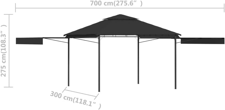 vidaXL Pavillon mit Doppelt Erweiterten Dächern Festzelt Partyzelt Gartenpavillon Gartenzelt Bierzel