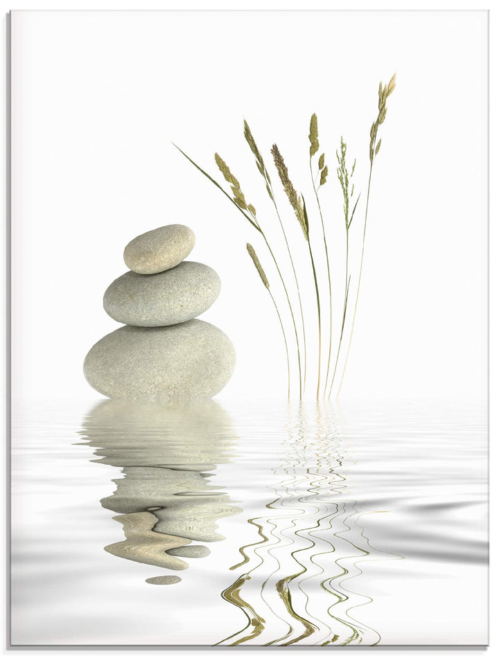 ARTland Glasbilder Wandbild Glas Bild einteilig 45x60 cm Hochformat Asien Wellness Entspannung Spa Z