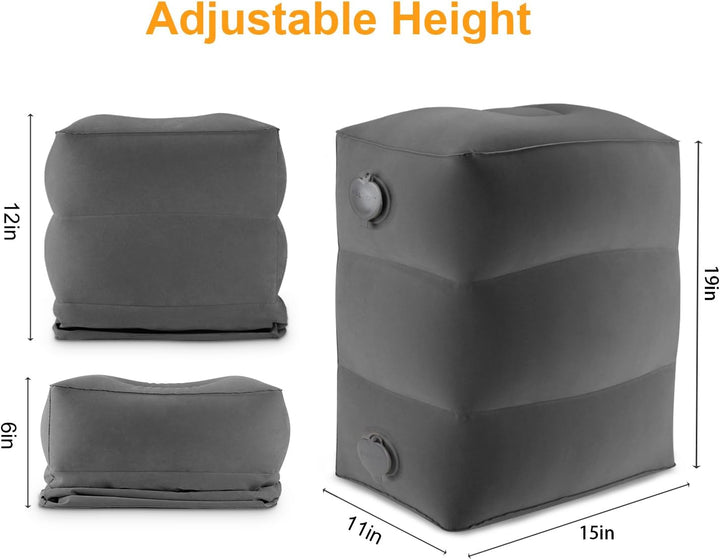 Maliton Fussstütze Flugzeug，Aufblasbare Fussstütze Kissen für Reisen Auto & Zuhause & Büro, Höhenver